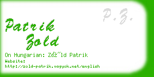 patrik zold business card